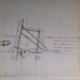 AN Z/1J/1149/dossier 16 : Croquis extrait des pièces annexes d’un procès-verbal d’expertise en date du 8 maI 1786 - Visitte de mur, cabinet, fosse d'aisance d'entre les sieurs Asselin et Gosselin propriétaires de deux maisons rue du Fg St Antoine, vis-à-vis la Fontaine ; MM Delespine et Gabriel, experts ; M. Bérenger, greffier.